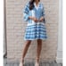 NWT THML SOUTH CAICOS EMBROIDERED DRESS-BLUE