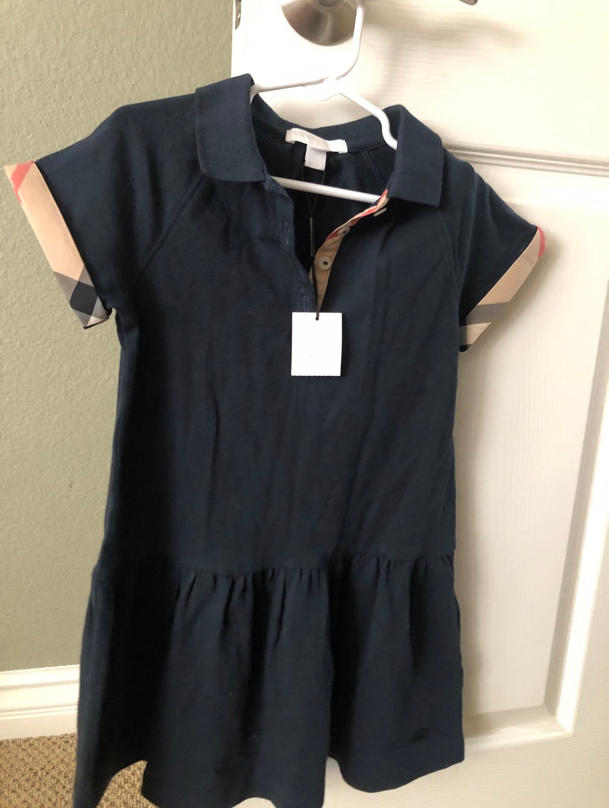 Burberry blue dress Girls size 7. New with tags