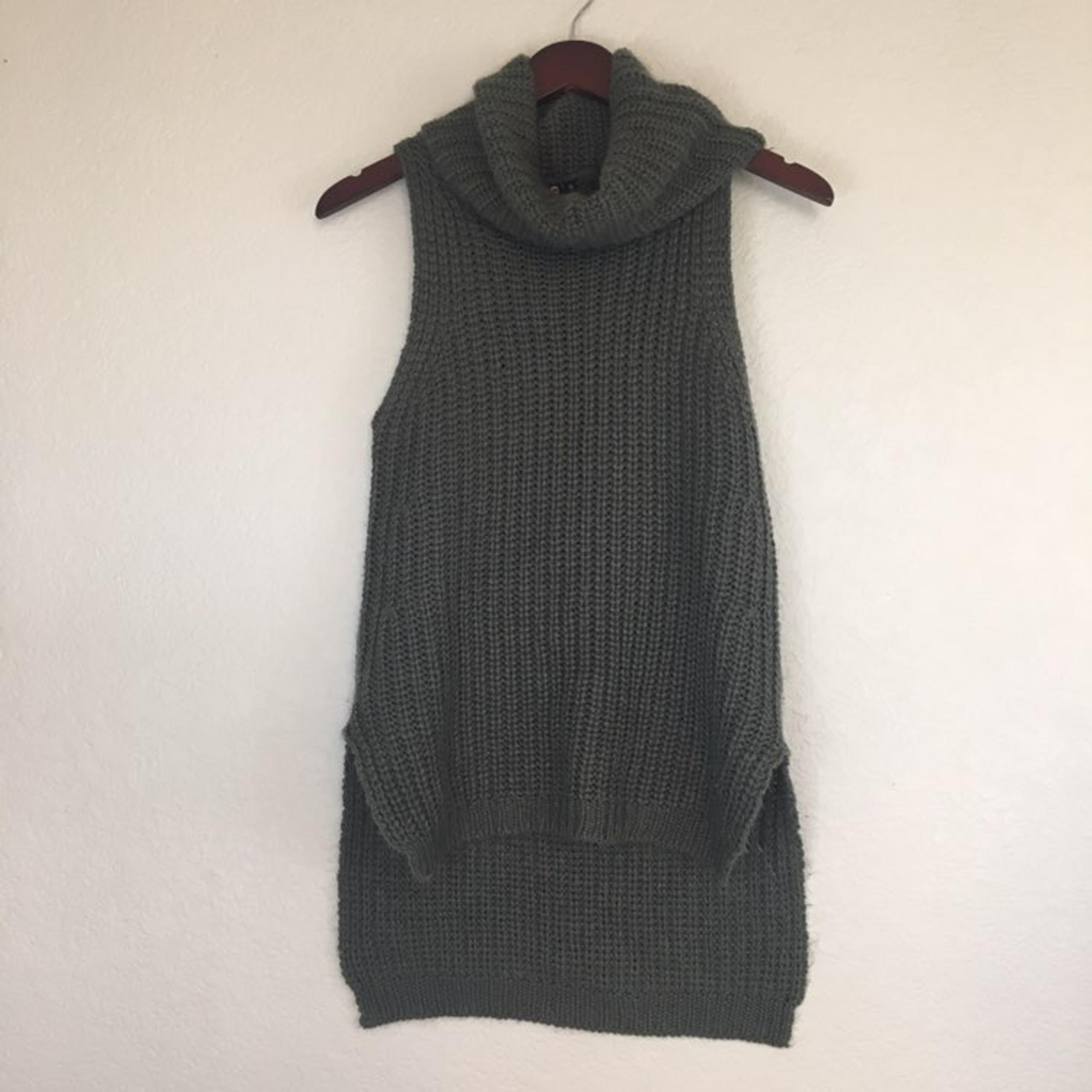 Poof Sleeveless Cowl Neck Sweater