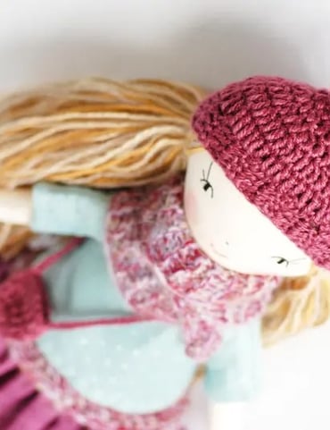 Handmade cloth rag pixie doll