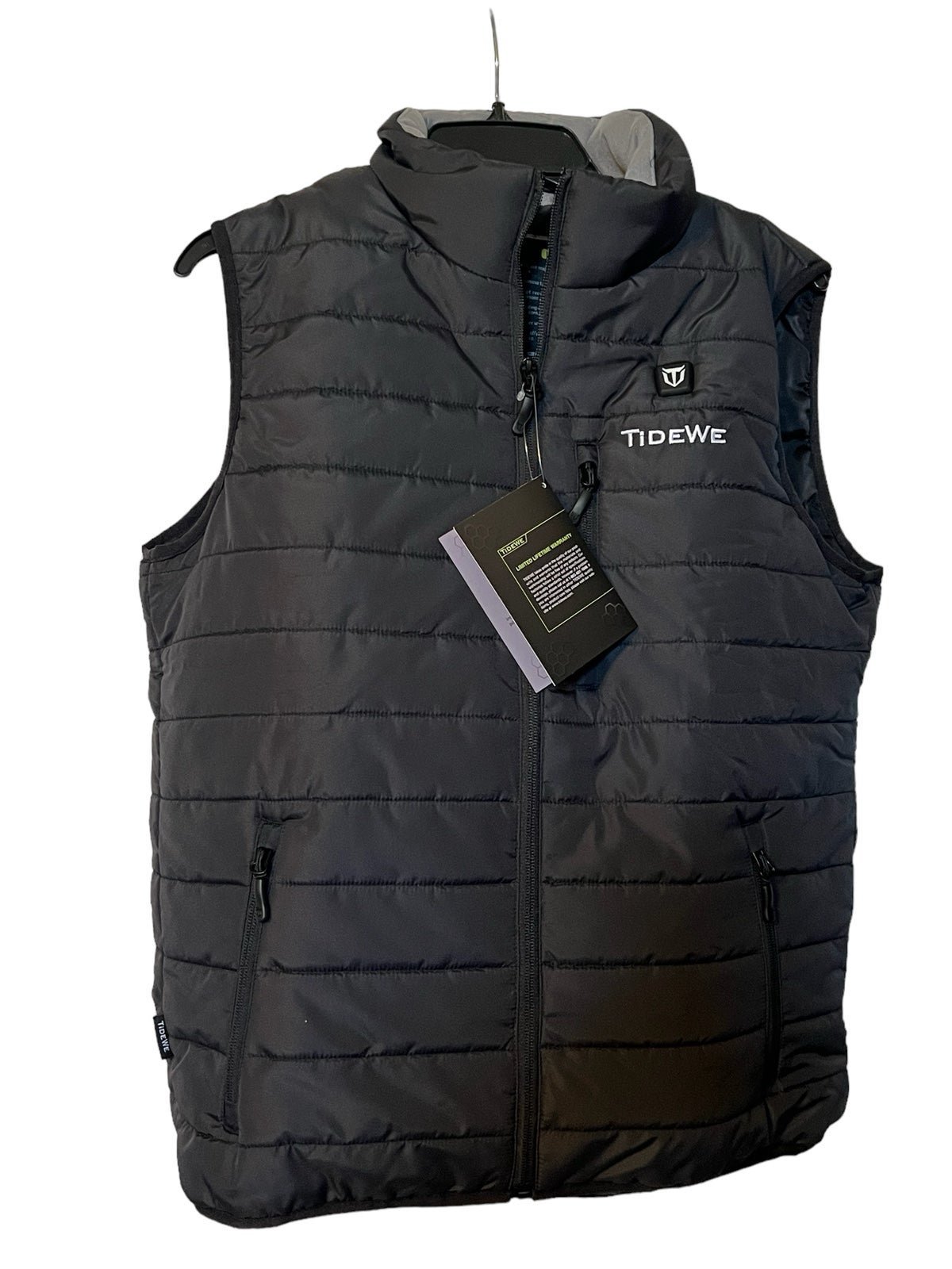 TideWe Women’s Lightweight Black Heated Vest with Battery Pack for Hunting/Hikin