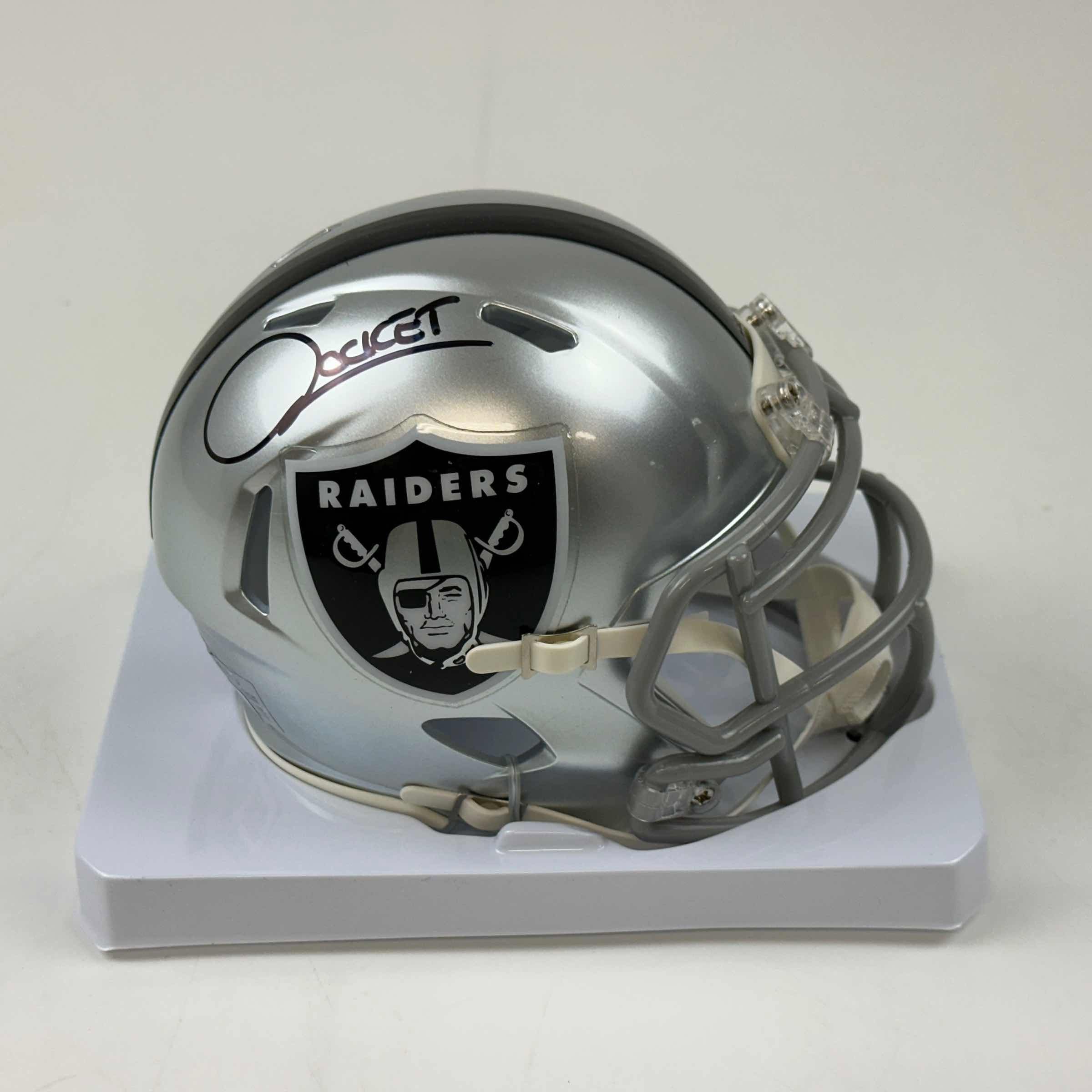 Autographed/Signed Raghib Rocket Ismail Las Vegas Oakland Raiders Mini Helmet B