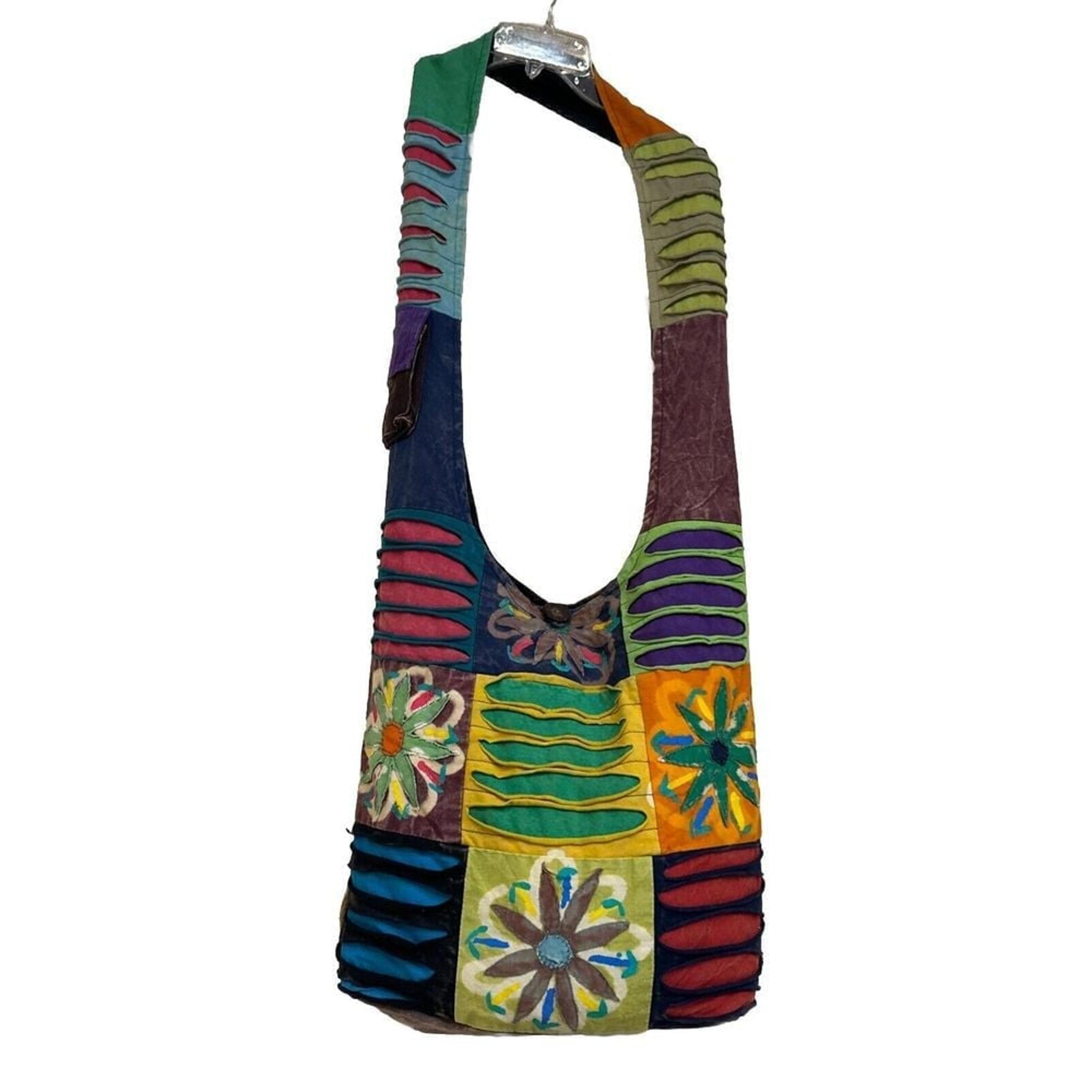 Rising International Crossbody Purse Boho Hippie Festival Tote Bag Size Large