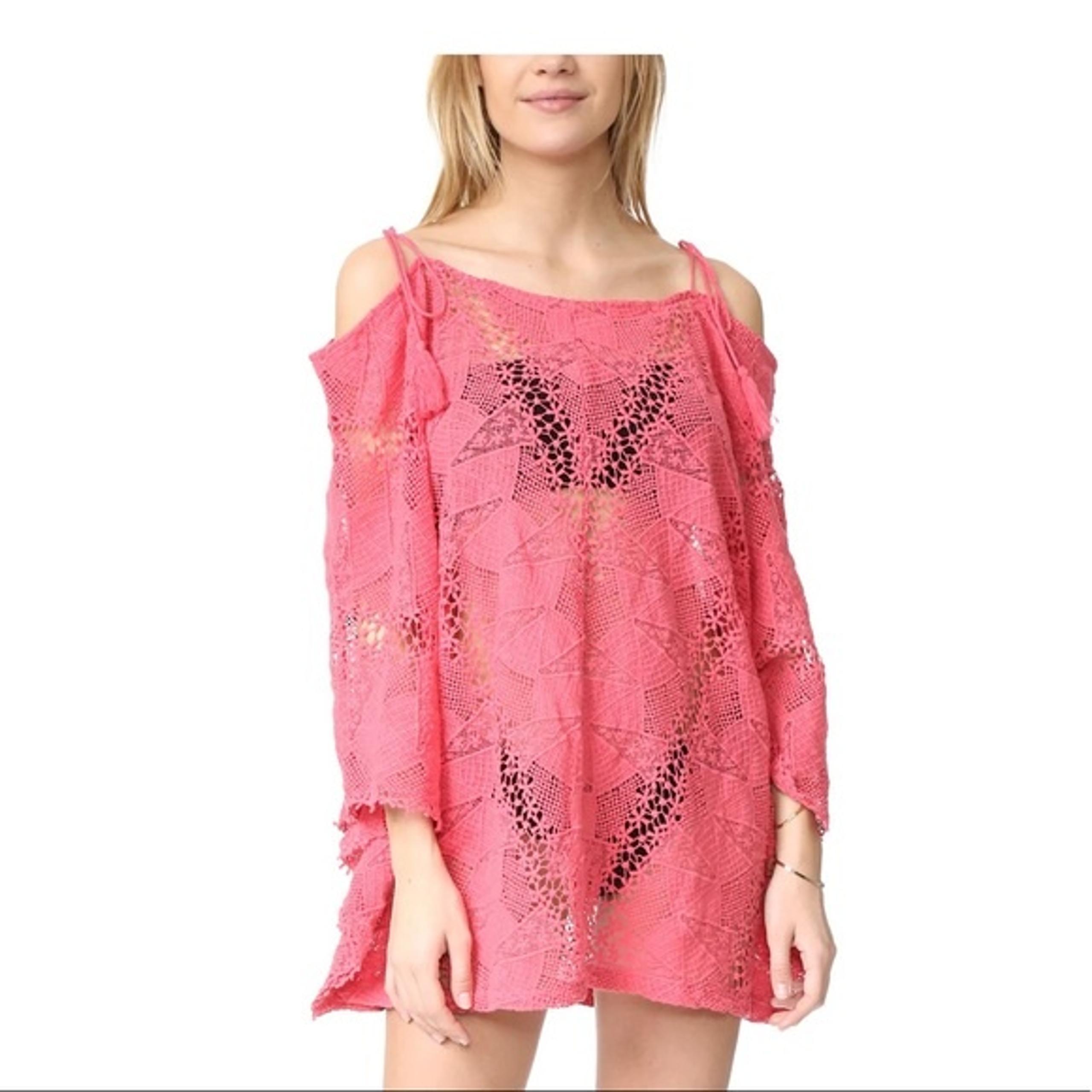 Eberjey Guajira Esmeralda Crochet Cold Shoulder Cover Up size M/L