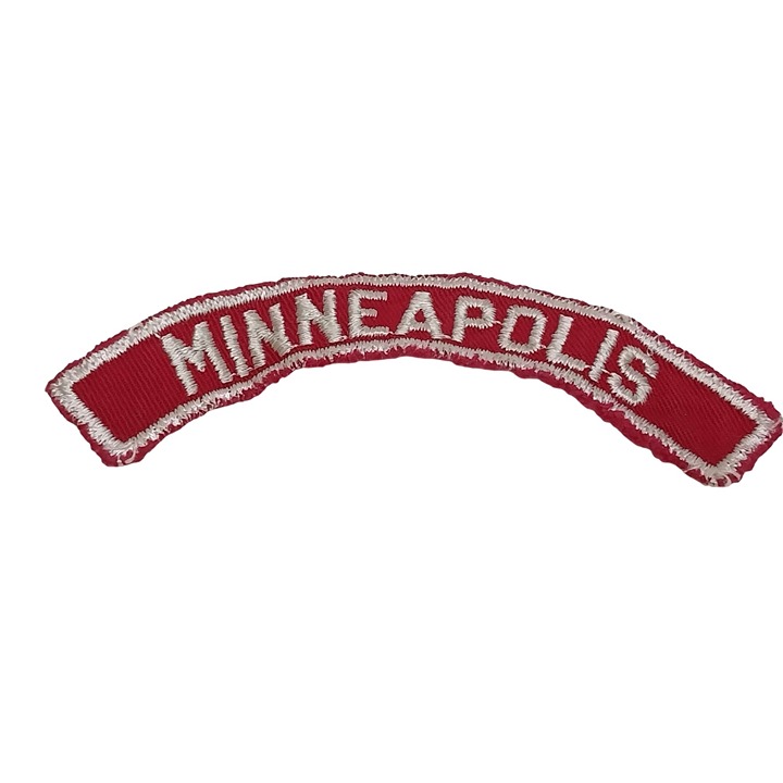Boy Scouts Vintage Patch Minneapolis Red & White Community Strip RWS Curved