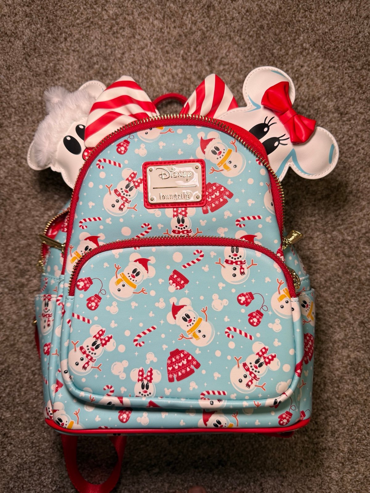 Disney Loungefly Christmas Minnie Snowman Mini Backpack Holiday Exclusive
