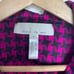 Fleur Du Mal Houndstooth Patterned Button Down Top Womens Small Violet