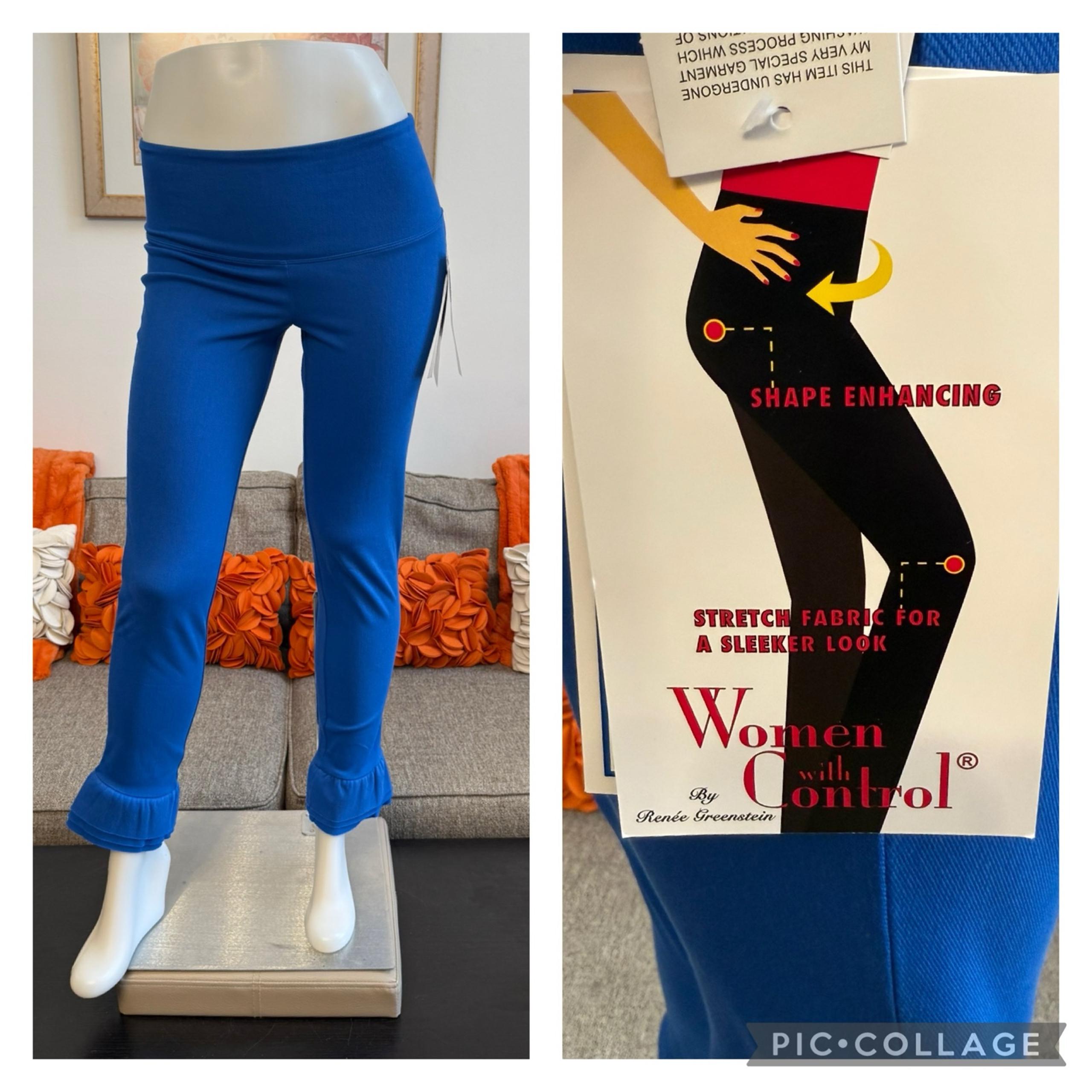 NWT Women with Control Prime Stretch Denim Blue Quartz Ruffle Hem Pants