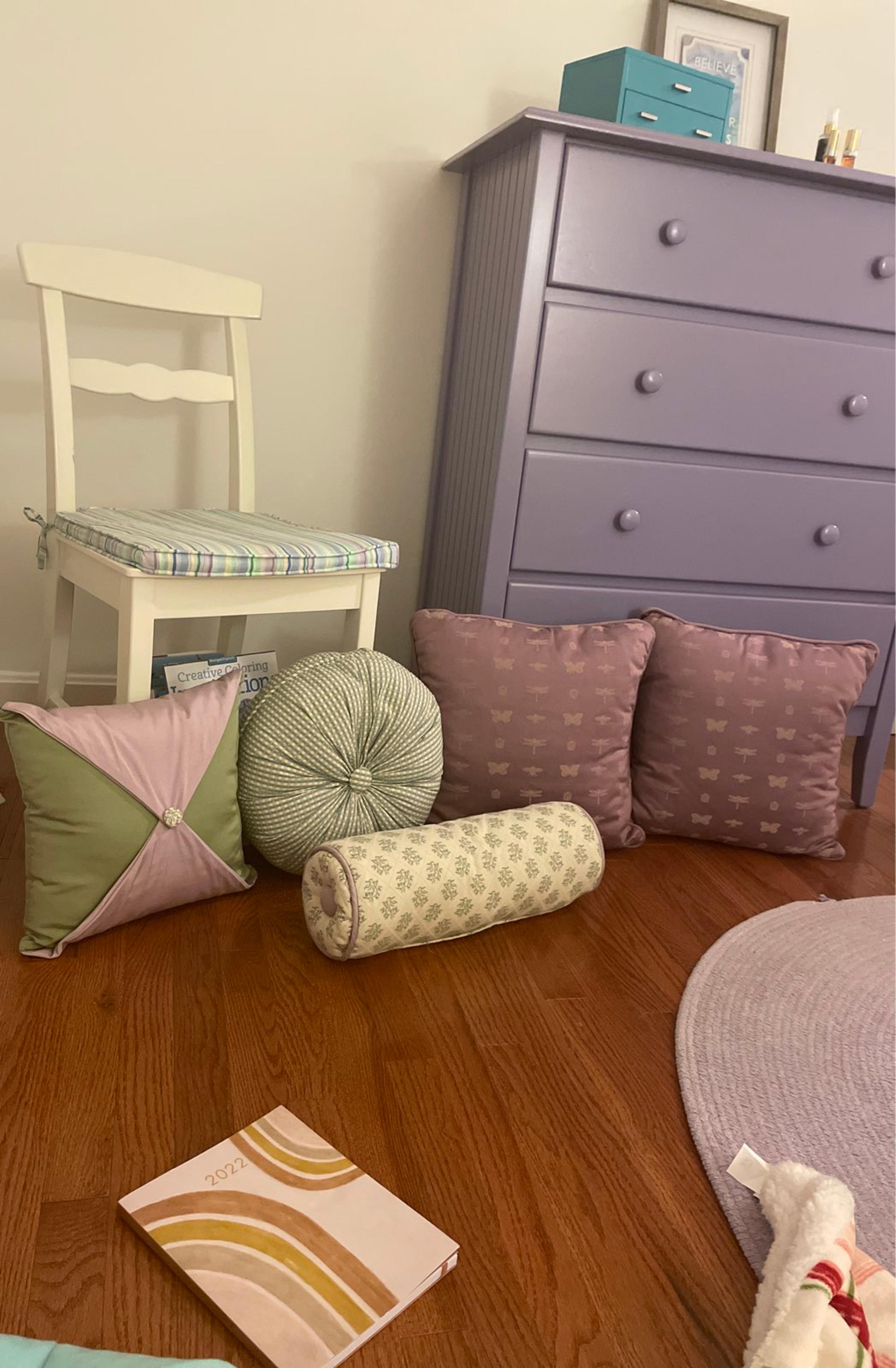Green amd purple custom made pillows