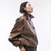 Topshop faux leather bomber Jacket - Brown