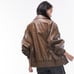 Topshop faux leather bomber Jacket - Brown