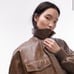 Topshop faux leather bomber Jacket - Brown