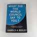 What Did the World Council Say to You Harold A. Bosley 1955 1st Ed HCDJ Abingdon