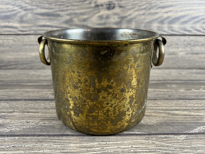 Mini Brass Bucket Planter Pot 4 1/4