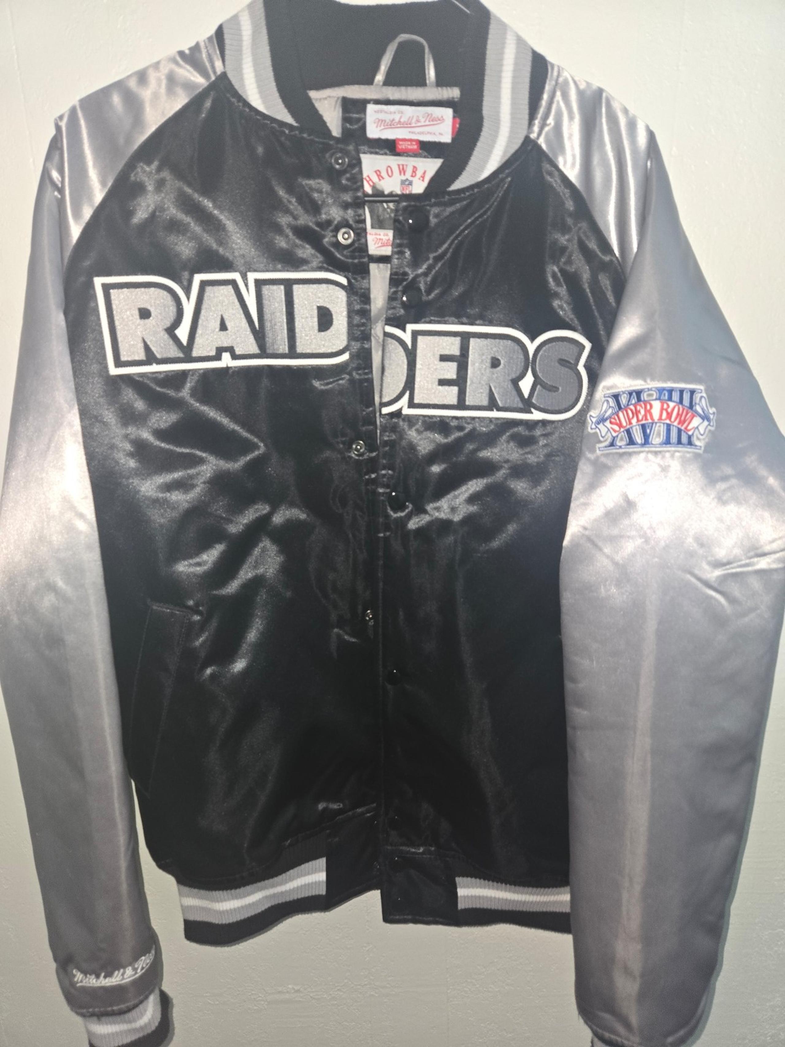 Mens Mitchell & Ness NFL Raiders Throwback Jacket Medium