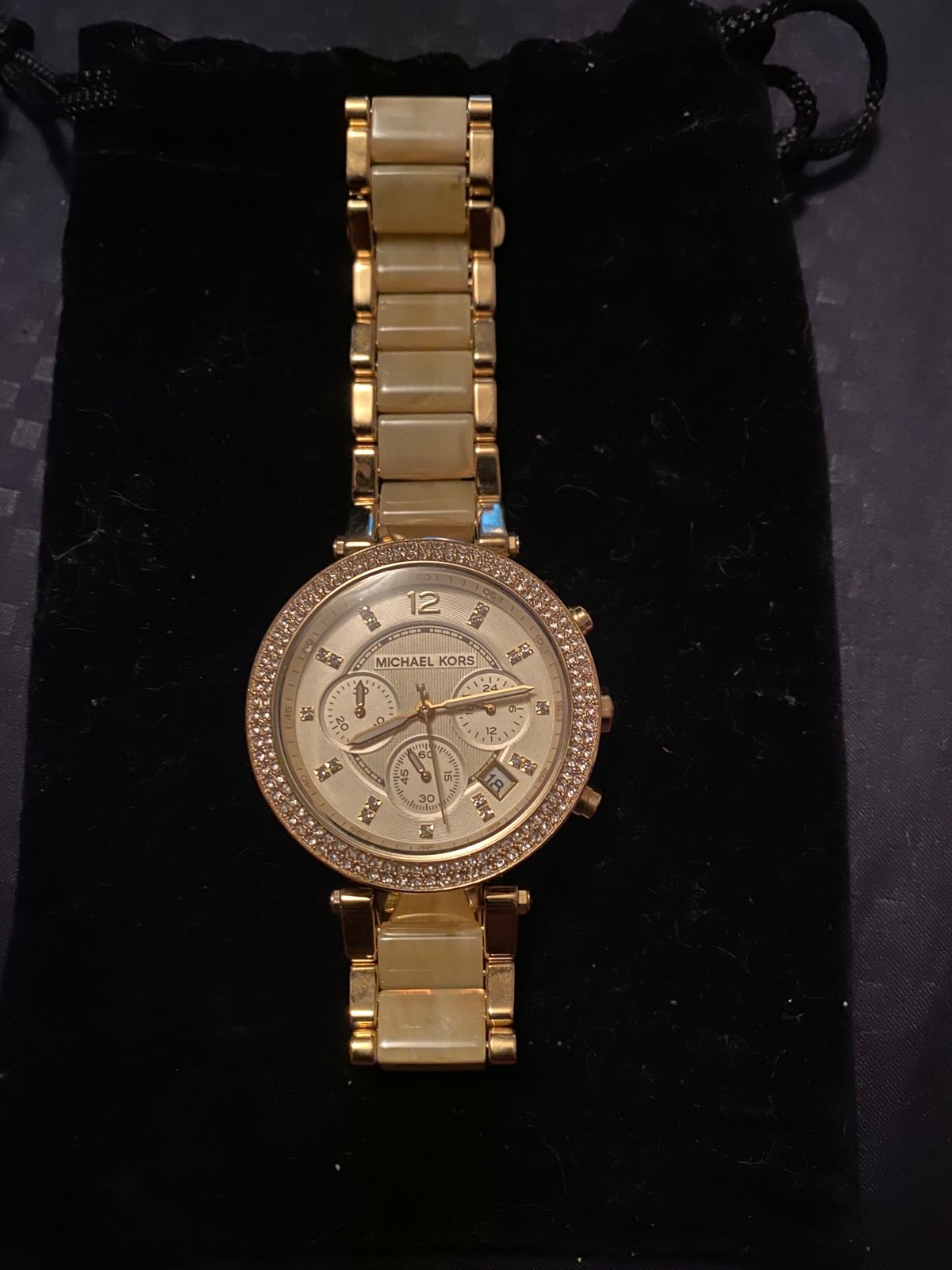 Michael Kors Parker Chronograph Champagne Dial ladies watch Gold