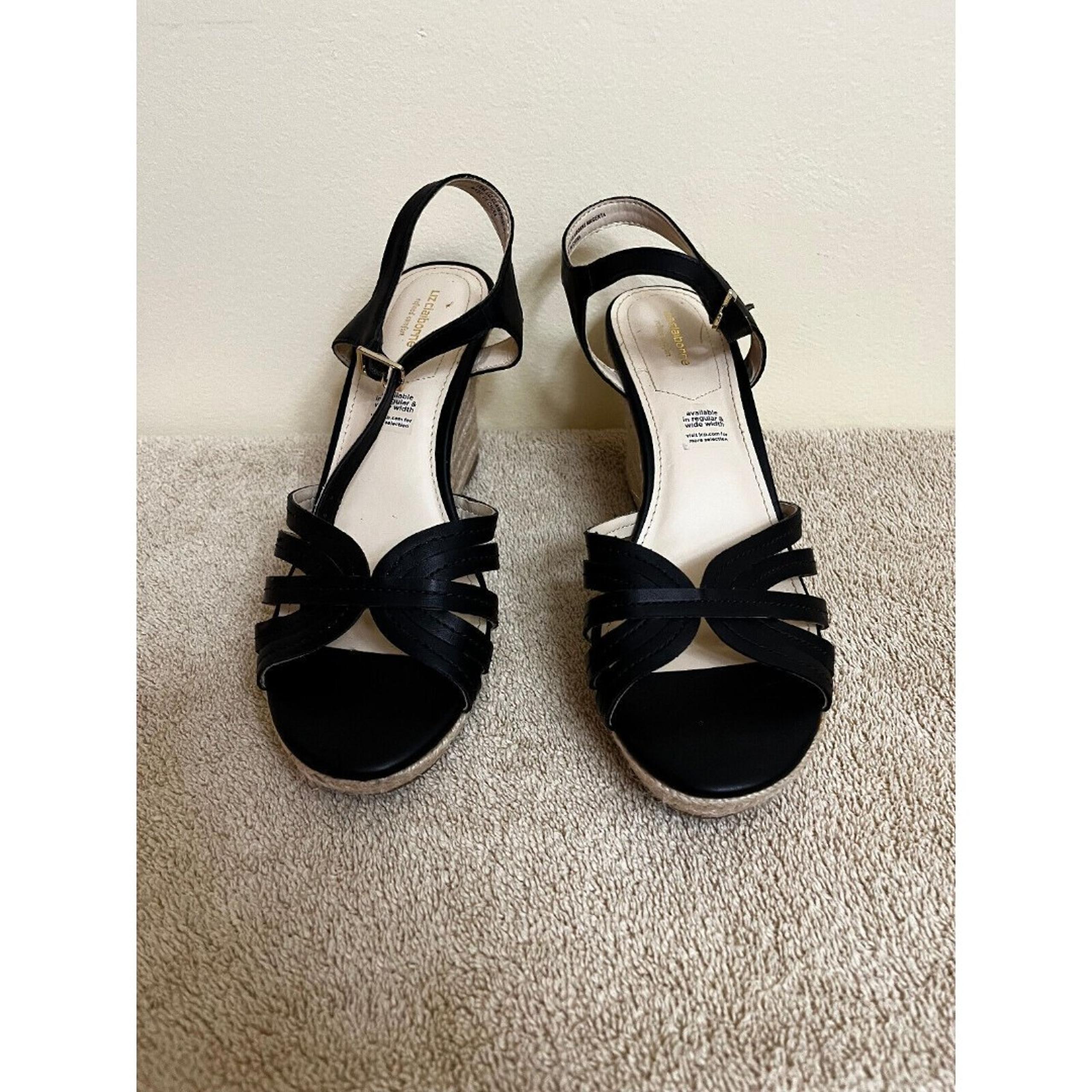 Liz Claiborne Womens Magenta Espadrille Wedge Heels Sandals Shoes 10