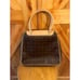 Vintage Fossil Brown Logo Bowling Bag Genuine Leather Purse 75082 NWT
