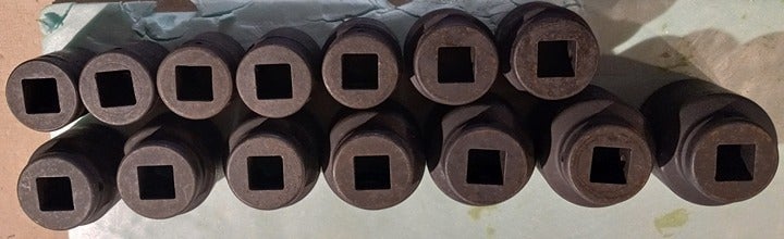 Snap-On SAE Shallow Impact Socket Set of 18, 3/4 Drive from 15/16 to 2 1/16