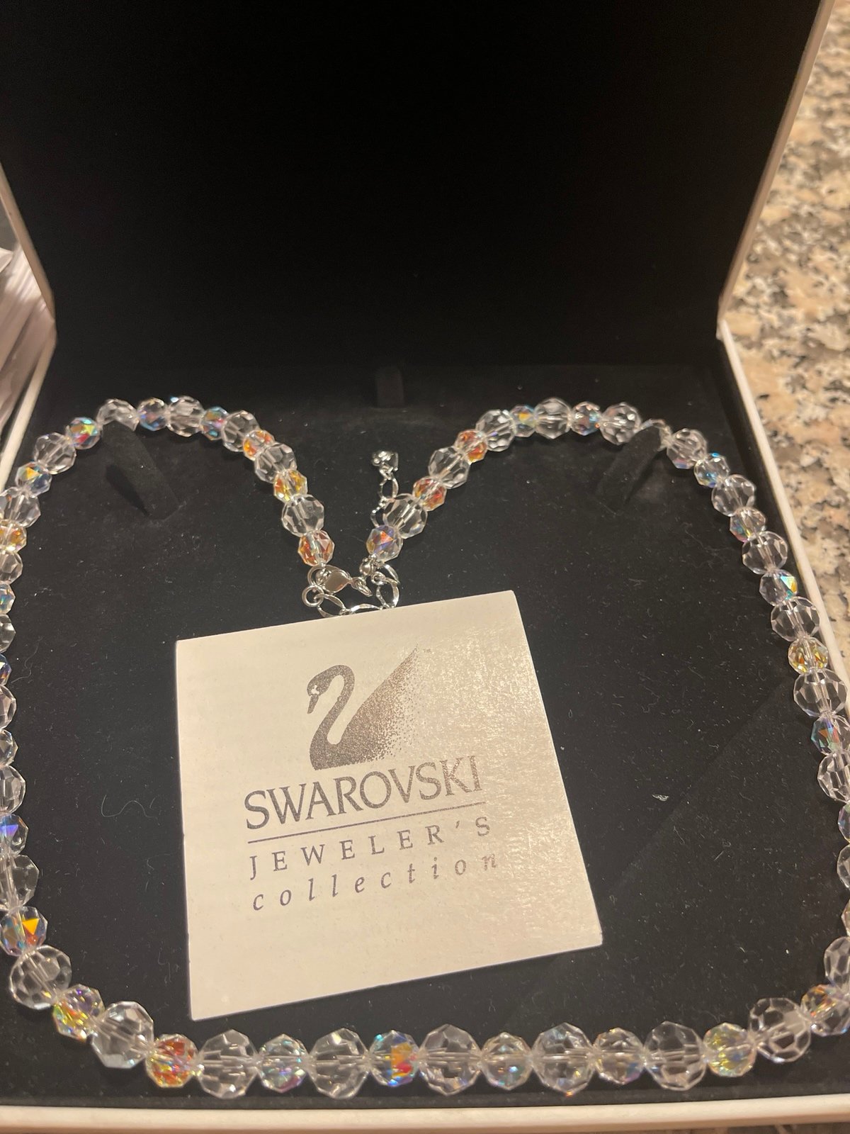 Swarovski AB aurora borealis Beaded Necklace