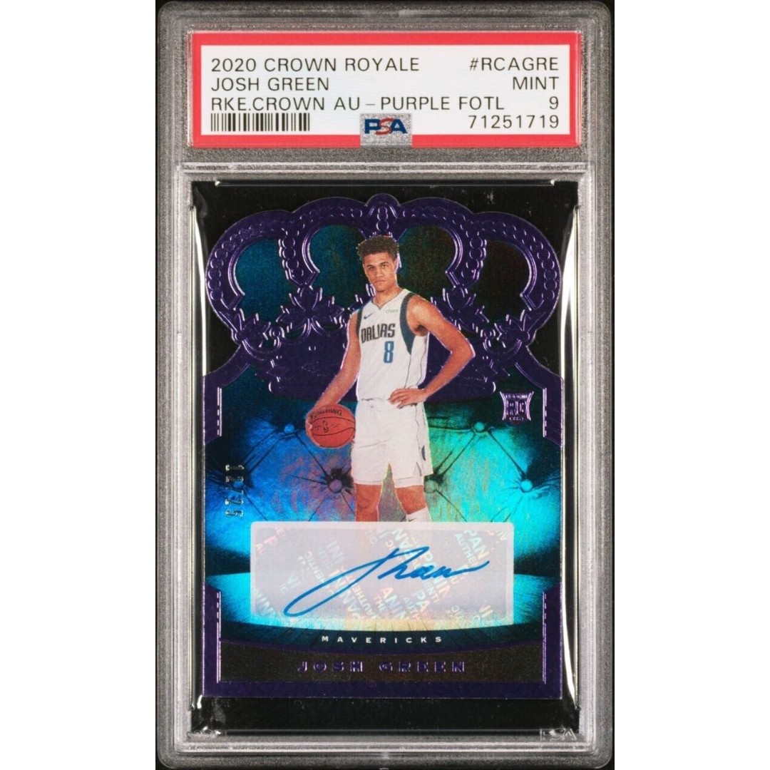 2020-21 PANINI CROWN ROYALE ROOKIE PURPLE FOTL JOSH GREEN RC AUTO /25 PSA 9