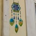 sucatcher ~PEACOCK~ glass mobile, window art, home decor, cabin,beach cottage,