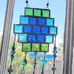 sucatcher ~PEACOCK~ glass mobile, window art, home decor, cabin,beach cottage,