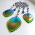 sucatcher ~PEACOCK~ glass mobile, window art, home decor, cabin,beach cottage,