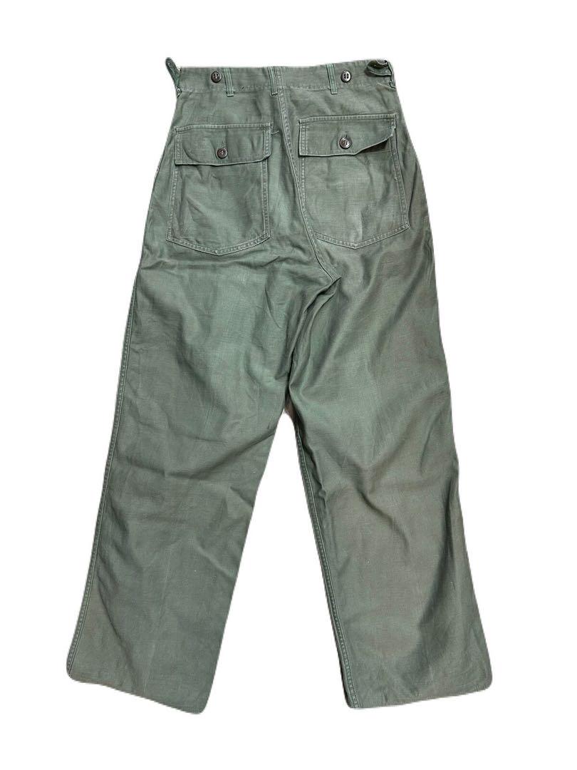60s US ARMY OG-107 COTTON SATEEN BAKER PANTS Si
