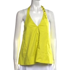 Tibi neon yellow halter top