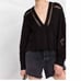 IRO Bahri Neck Long Sleeve Top Size XS Black Blouse
