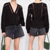 IRO Bahri Neck Long Sleeve Top Size XS Black Blouse