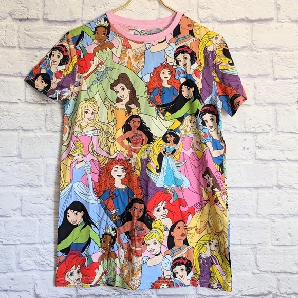 Cakeworthy Disney Princess All Over Print Tee S NEW Multicolor AOP Disneybound