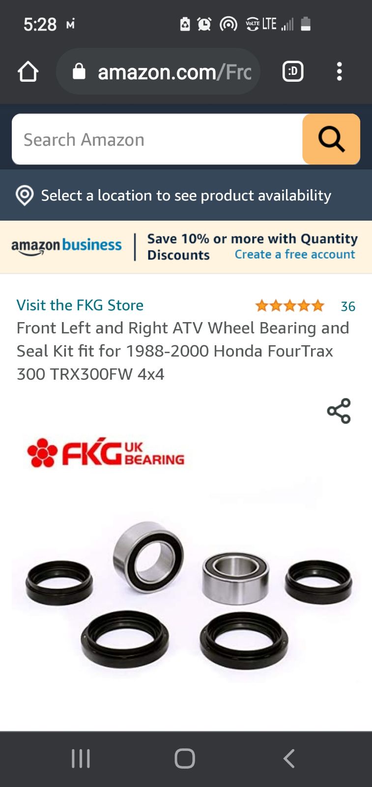 Front left and right bearing seal kit fo