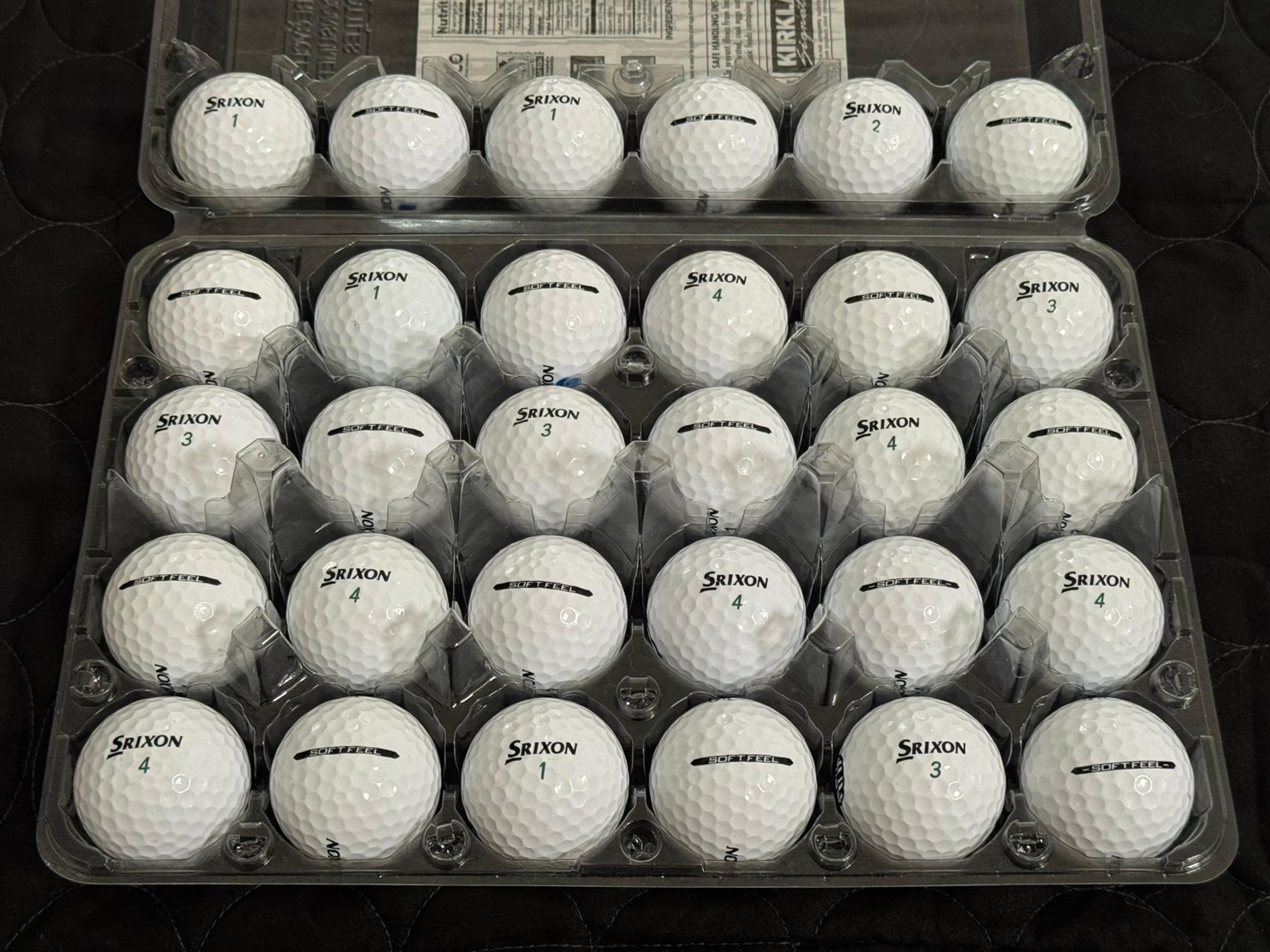 30 Srixon Soft Feel AAAA White Used Golf Balls 4A