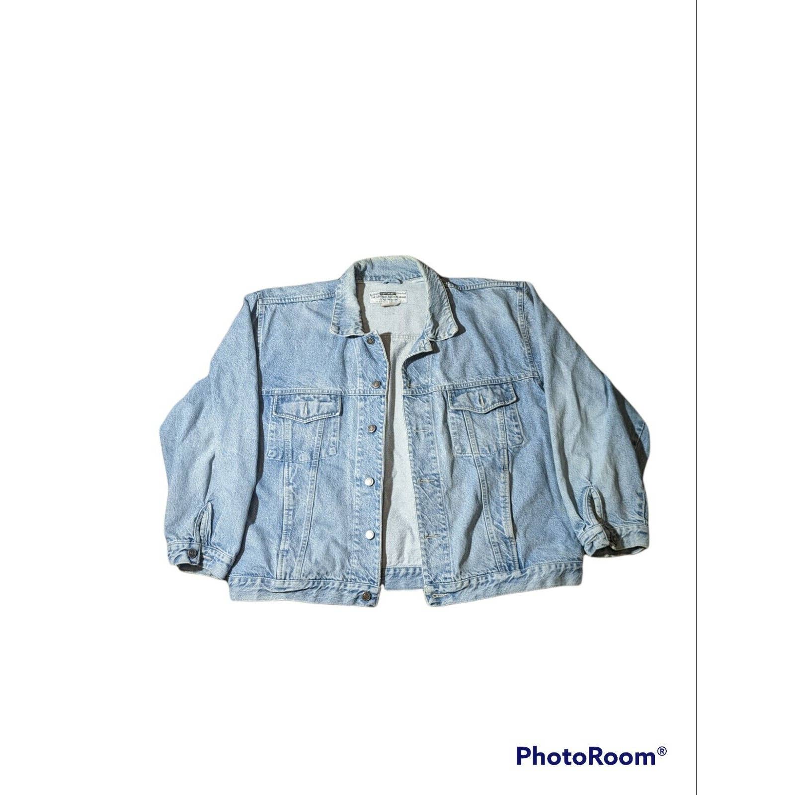 Vintage 80s Todays News Denim Light Wash Distressed Grunge Skate Rare XL Jacket