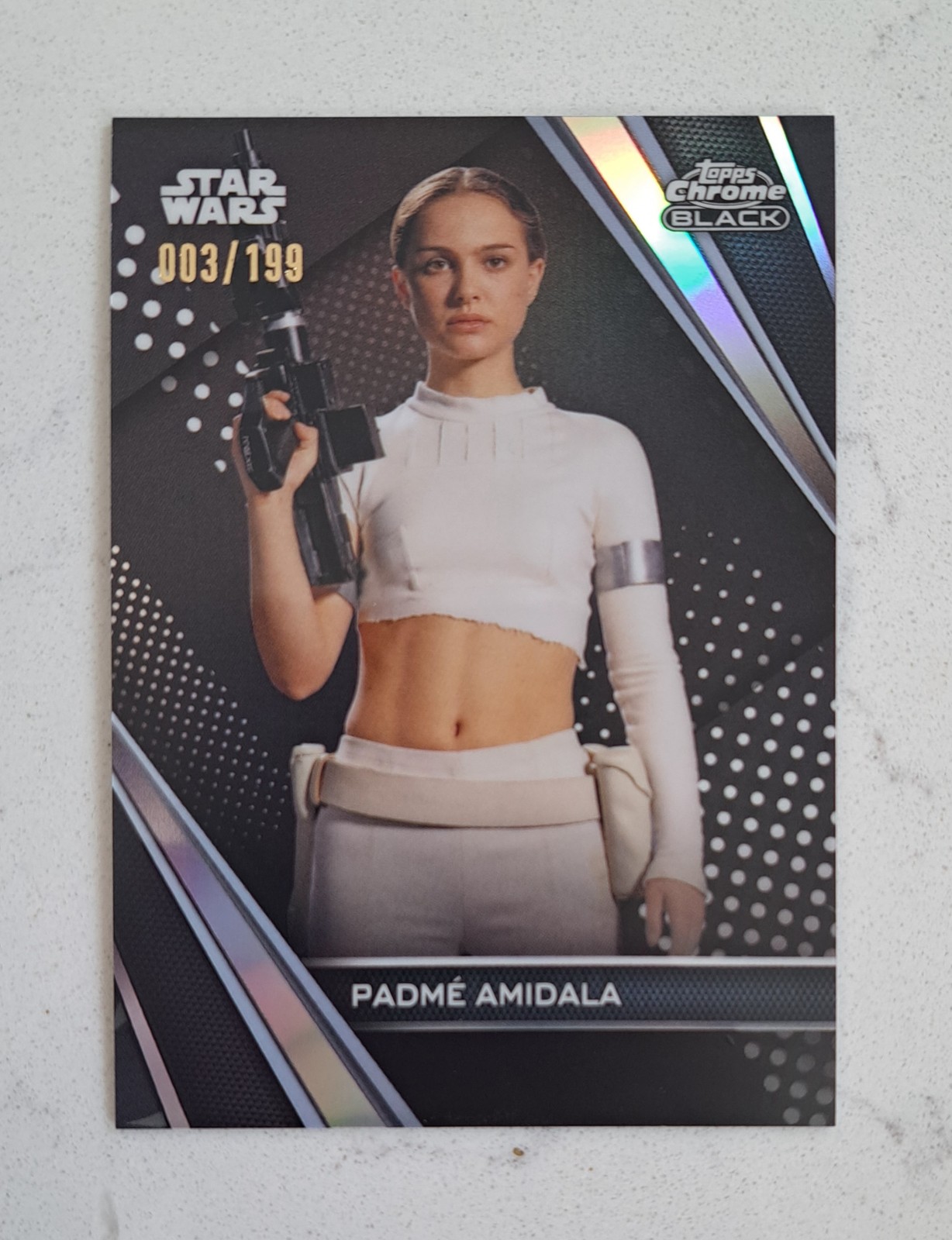 2023 Topps Chrome Black Star Wars *PADME AMIDALA* Base Refractor 003/199 MT #44