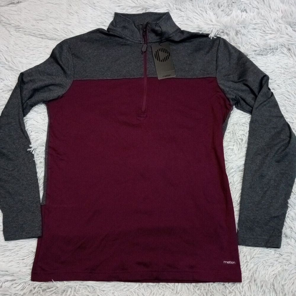 Motion Sweatshirt Mens S Purple Athletic Quarter Zip Casual Active Wear New