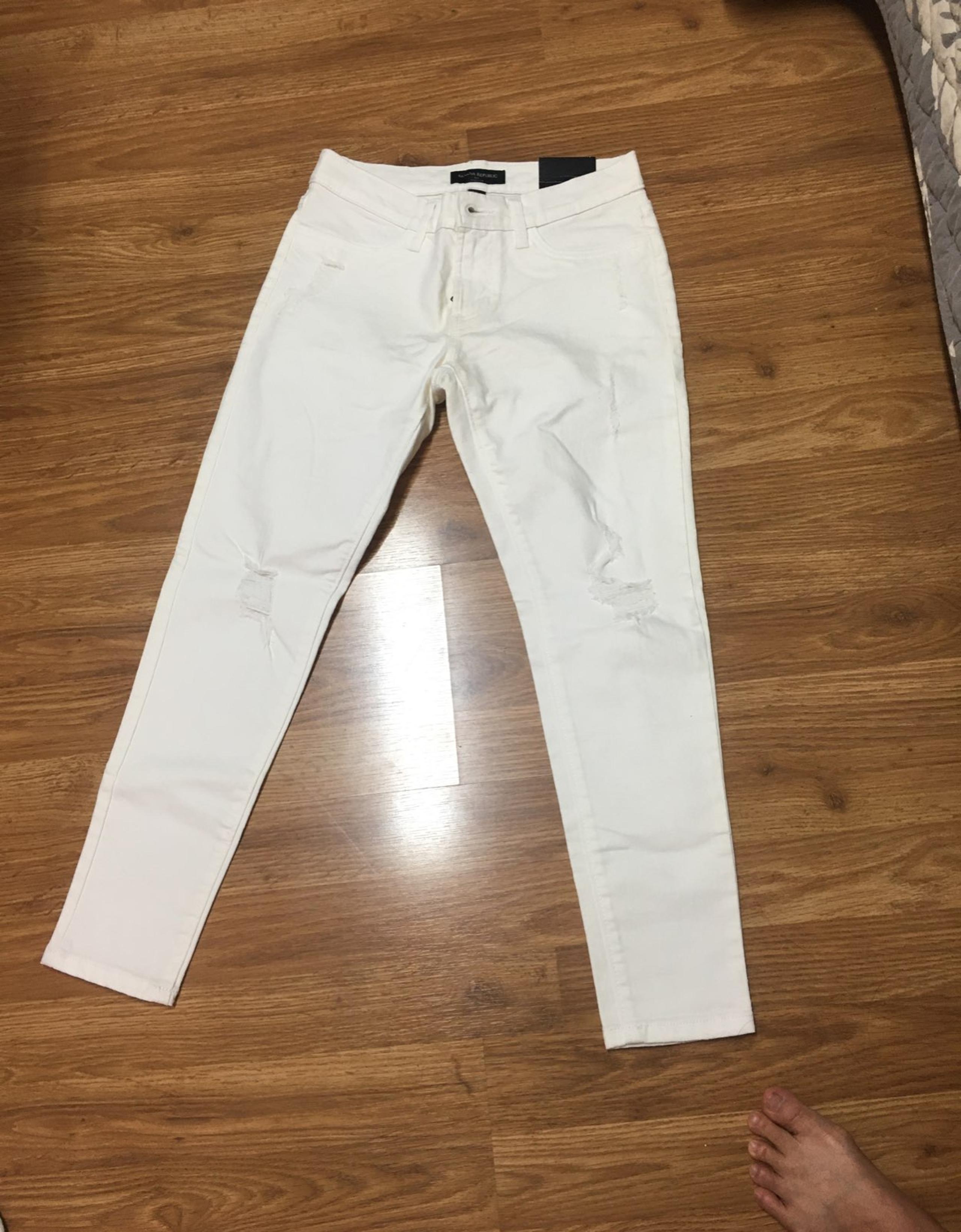 Banana Republic White Skinny Jeans sz 27