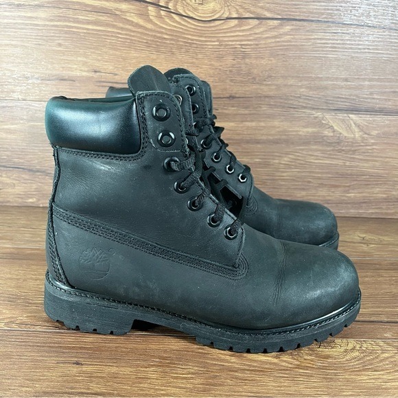 Timberland Timbs Black Leather Boots Men’s Size 7 Lace Up Shoes Work Boots