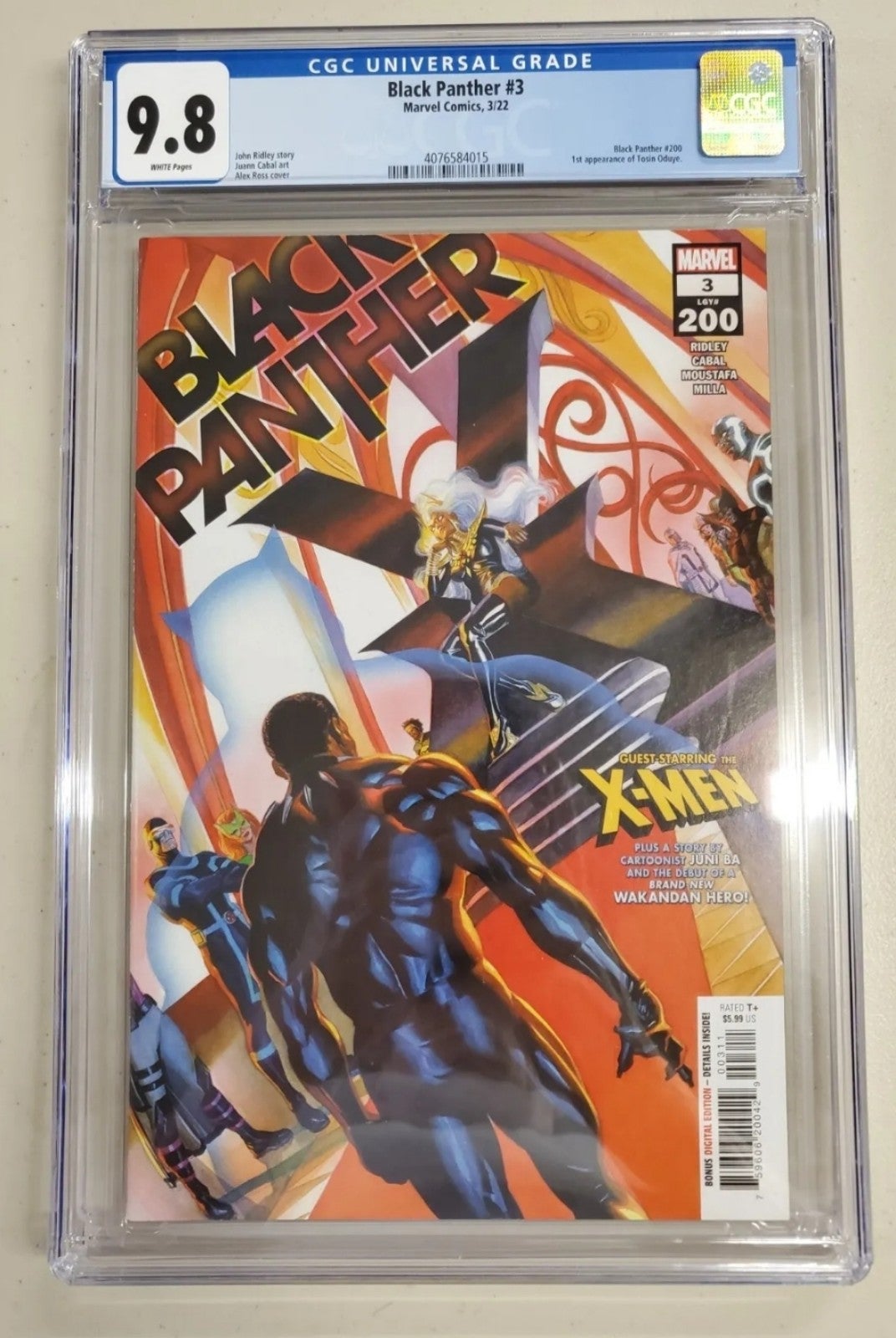 CBlack Panther #3 CGC 9.8 1st app of Tosin Oduye Shuri app Alex Ross cover