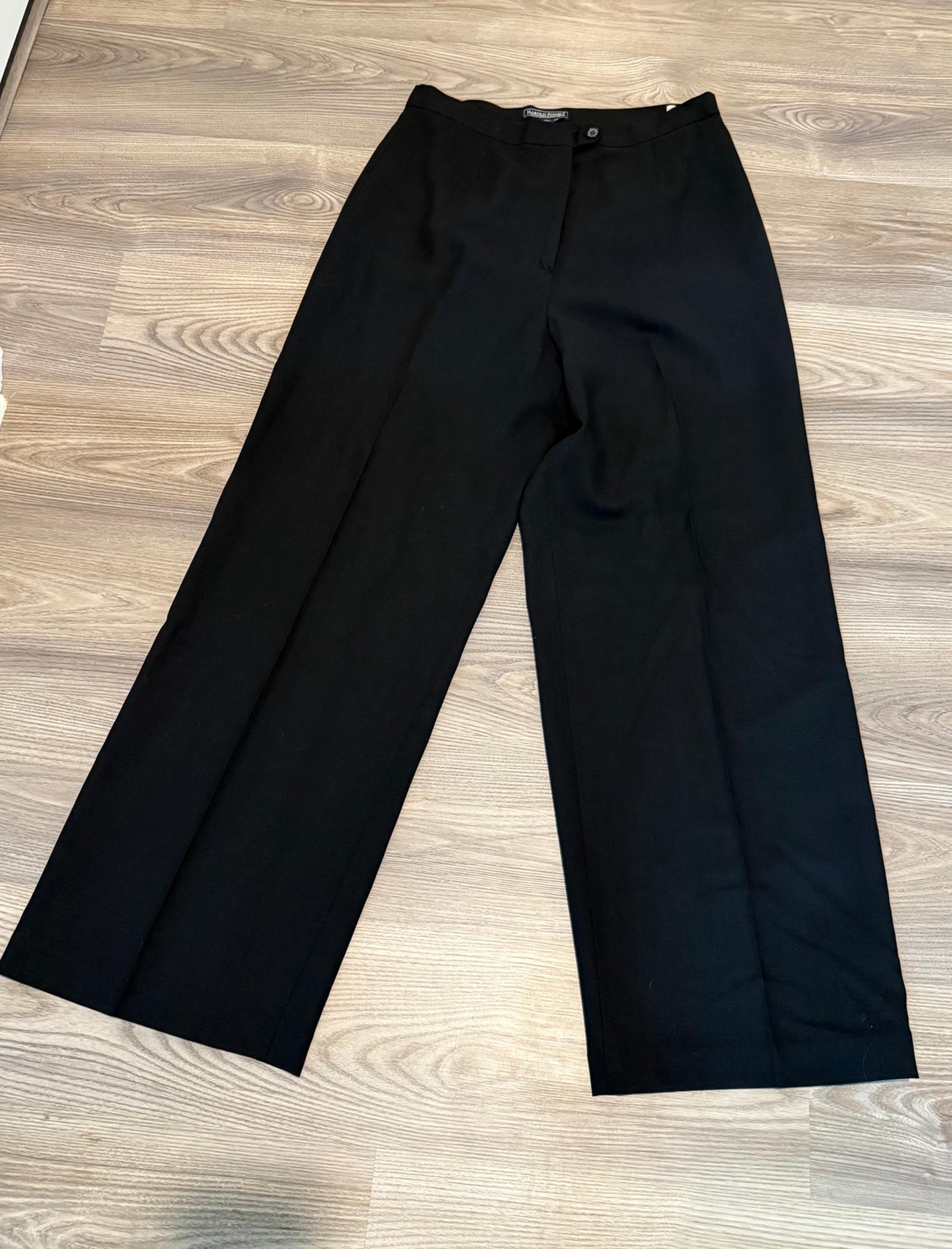 Made in Italy Black Wide Leg Dress Pant 100% Wool Women’s size 12 - Harold Powell