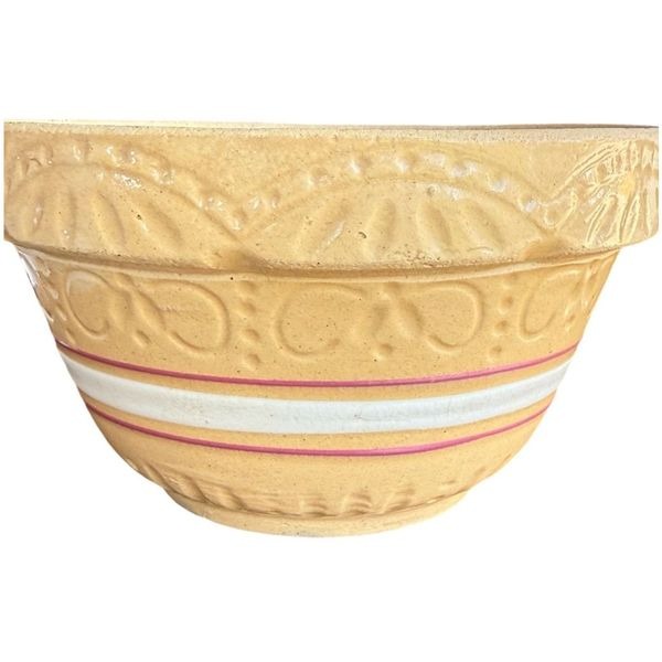 Vintage R.R.P. CO. ROBINSON RANSBOTTOM RED & WHITE BANDS #391 STONEWARE MIXING B