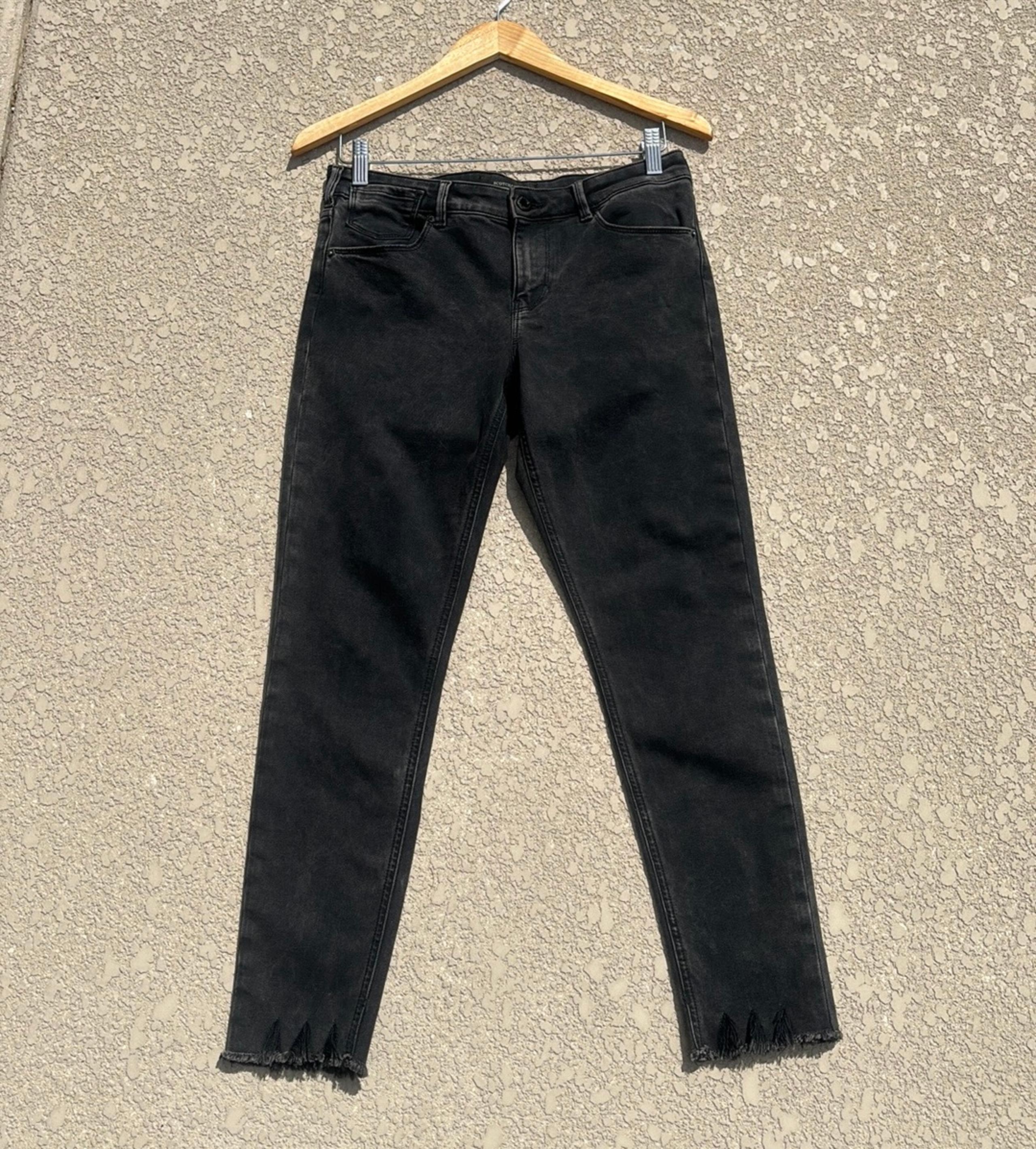 Scotch & Soda Women’s Jeans La Parisienne Skinny Black Frayed Hem Size 30