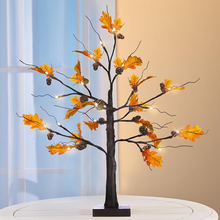 24” Battery Operated Artificial Fall Foliage Tree Lights