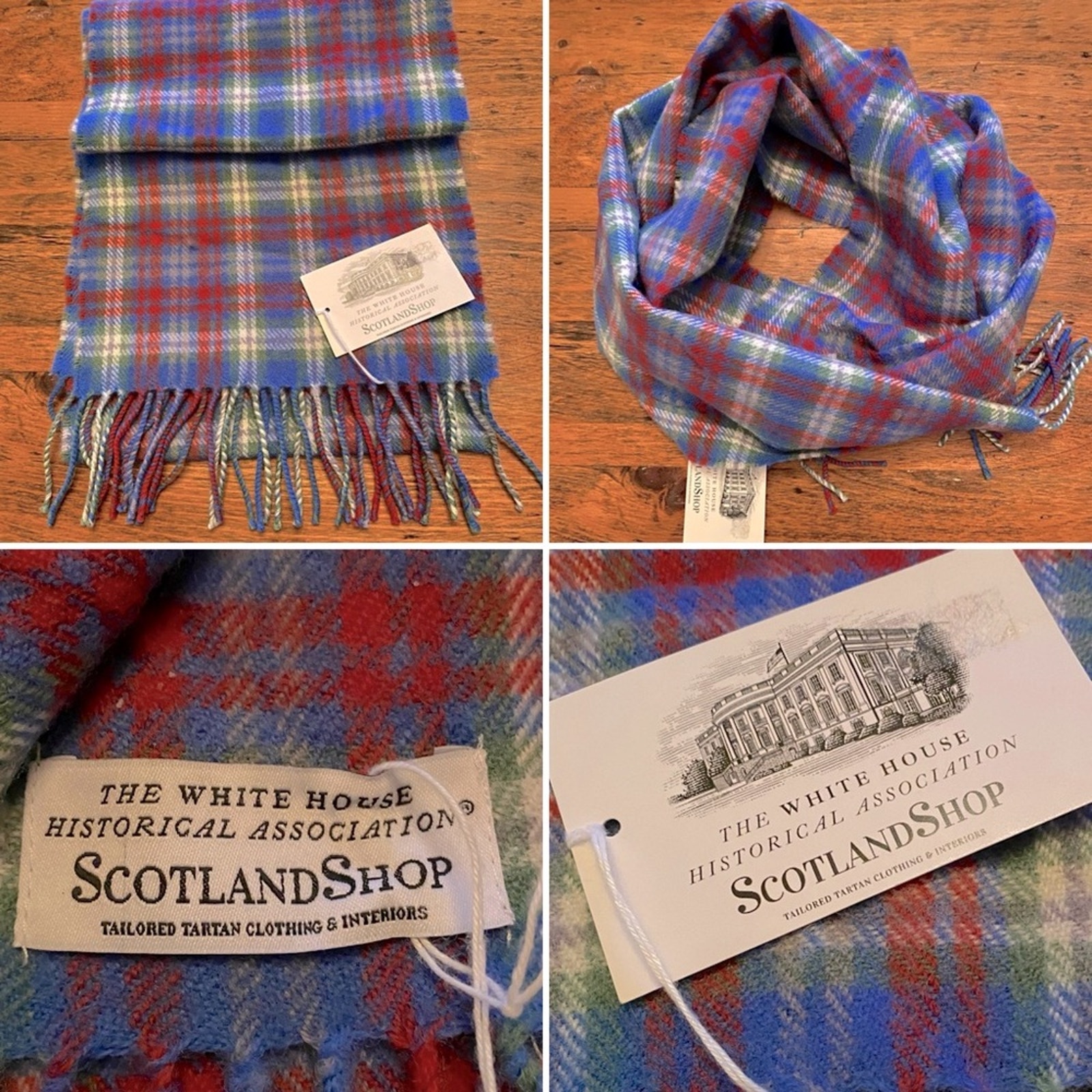 NEW Scotland Shop 50 White House Wool Tartan Lambswool Scarf NWT