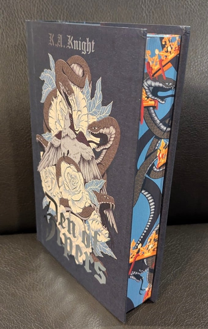 Bookish Book Box Den of Vipers Signed Digital Edges Endpapers Embossed Reversibl