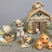 Adorable Precious Moments Fall Festival Light Up Barn & Figurines