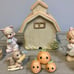 Adorable Precious Moments Fall Festival Light Up Barn & Figurines