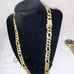 18K Solid Gold Diamond Figaro Chain